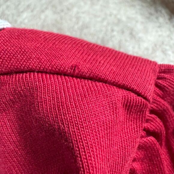 Red embroidered shirt Peter Pan collar size 2T NEW with flaw Parisian retro - Picture 11 of 11